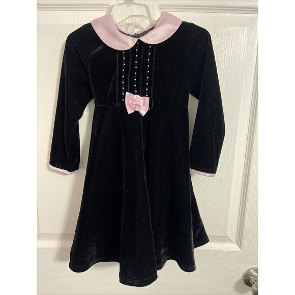 Sophie Rose Black Velvet Dress. Size 4T - Picture 1 of 5